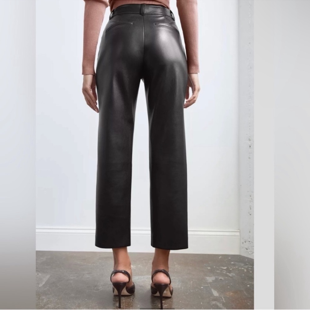 Aritzia Babaton Command Cropped Pant Mid-rise Vegan Leather pants size 00 - Picture 2 of 12